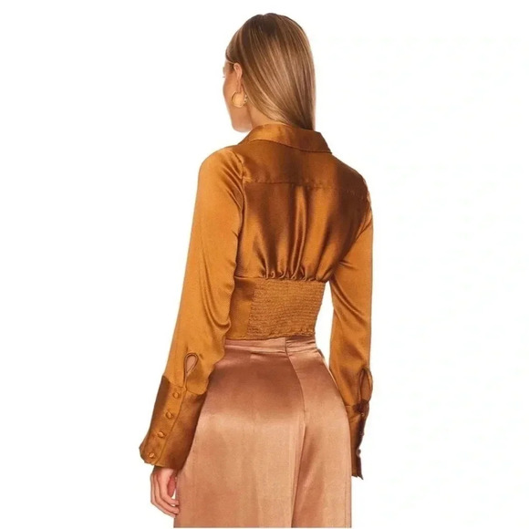 Free People aurora gold blouse in rust - Picture 6 of 15